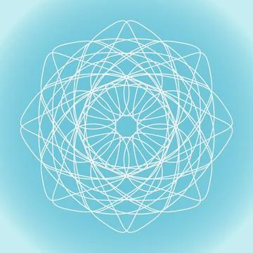 Snowflake vector ornate angular shape and structure on a blue winter backgrou Stock Illustration