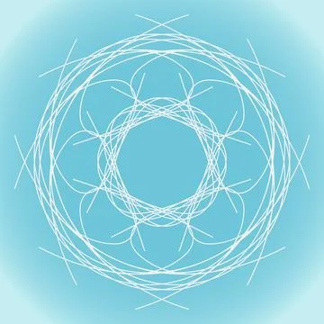 Snowflake vector ornate floral shape and texture on a blue winter background Stock Illustration