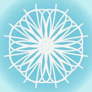 Snowflake vector ornate shape and structure on a blue winter background Stock Illustration
