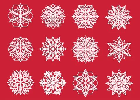 Snowflake vector set. Snow flake isolated icon collection Stock Illustration