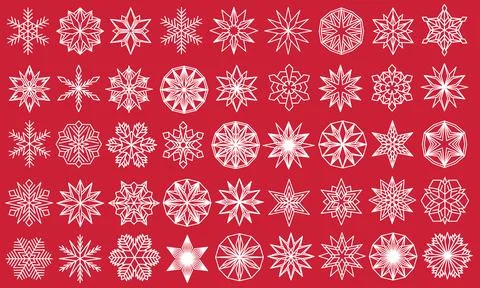 Snowflake vector set. Snow flake isolated icon collection Illustrazione stock