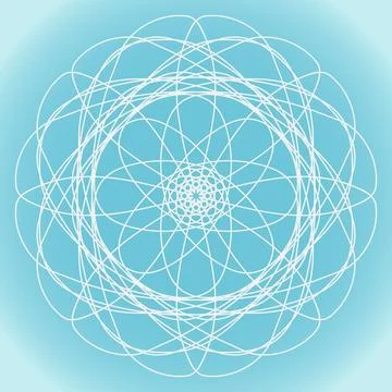 Snowflake vector simple abstract flower shape on blue winter background Stock Illustration