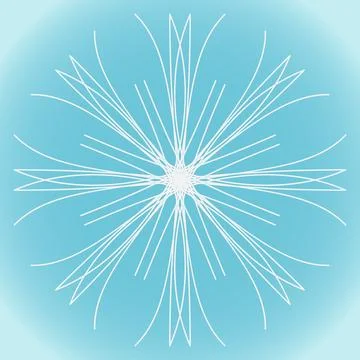 Snowflake vector simple abstract straight shape on blue gradient background Stock Illustration