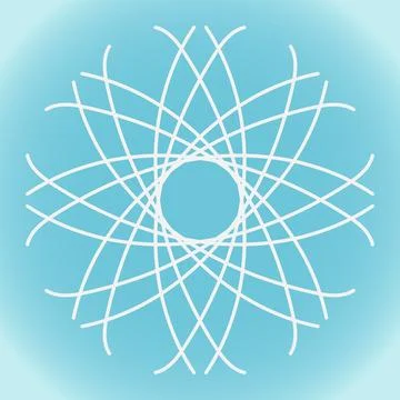 Snowflake vector simple shape and structure on a blue winter background Stock Illustration