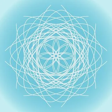 Snowflake vector simple shape and structure on a blue winter background Illustrazione stock