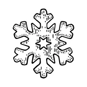 Snowflake. Vector vintage black engraving illustration. Stockillustratie