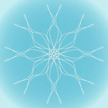 Snowflake vector wavy abstract shape on blue gradient background Stock Illustration