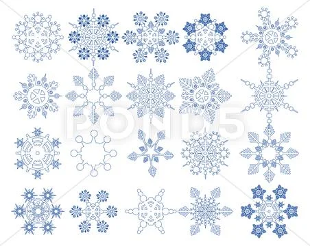 Snowflake Vectors collection Stock Illustration