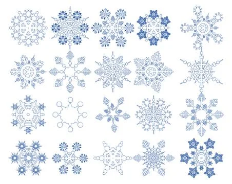 Snowflake Vectors collection 스톡 일러스트