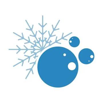 Snowflake water bubble icon logo design template Stock Illustration