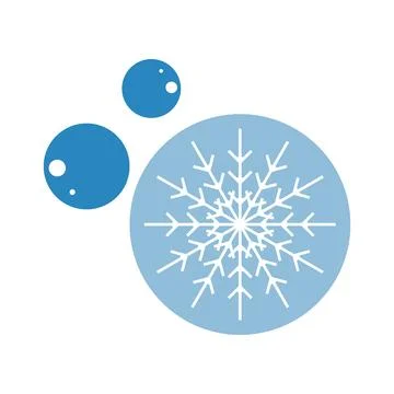 Snowflake water bubble icon logo design template Stock Illustration