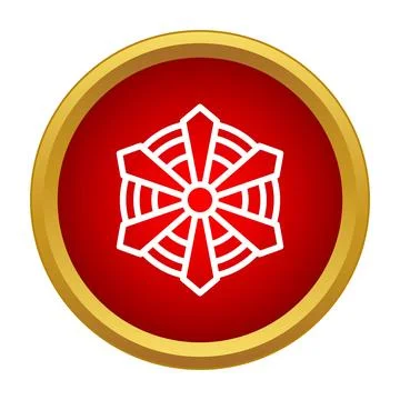 Snowflake weather icon in golden bordered circle 스톡 일러스트