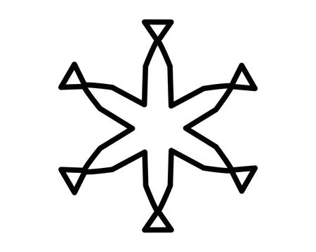 Snowflake, weather sign - vector linear picture for coloring, logo or pictogram. Stock Illustration