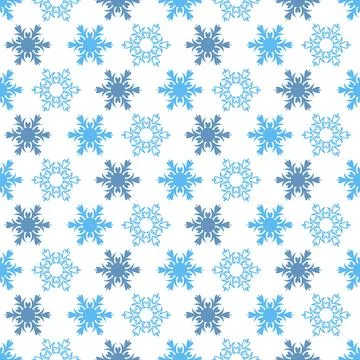 Snowflake on white background seamless pattern for textile and scrapbook desi Illustrazione stock