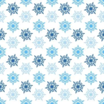 Snowflake on white background seamless pattern for textile and scrapbook desi Stock Illustration