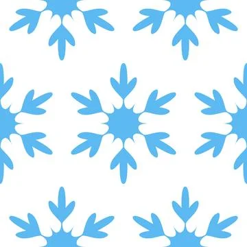 Snowflake on white background seamless pattern for textile and scrapbook de.. Illustrazione stock