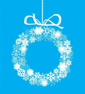 Snowflake white wreath Stock Illustration