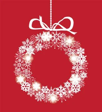 Snowflake white wreath Stock Illustration