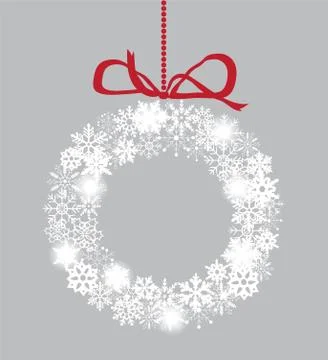 Snowflake white wreath Illustrazione stock