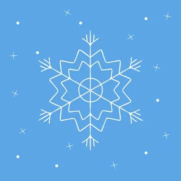 Snowflake winter. Design element. Flat vector illustration Stock Illustration