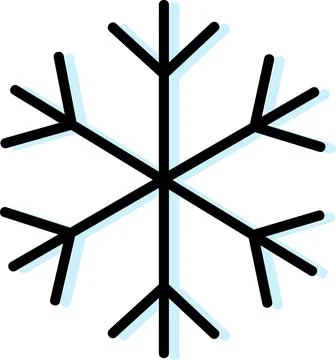 Snowflake winter flat design line art Stock Illustration