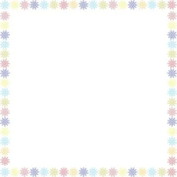 Snowflake winter frame. Christmas snowflake on white background border with.. Stock Illustration