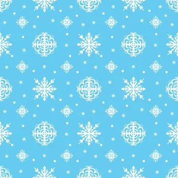 Snowflake on winter gray sky pattern. Stock Illustration