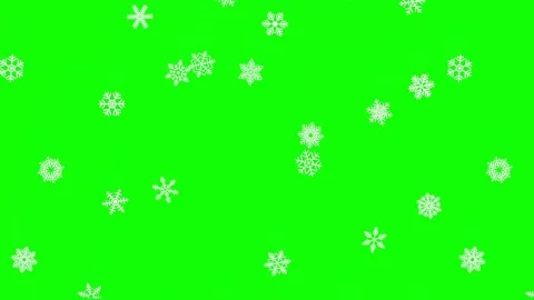 Snowflake winter on green screen 2D animation (Chroma key) Stock Footage 303458104