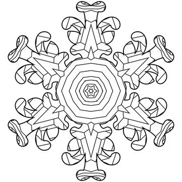 Snowflake winter. Hand drawn decorative vector illustration for coloring Иллюстрация