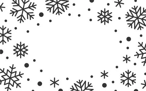 Snowflake winter icy border frame Xmas card poster Illustrazione stock