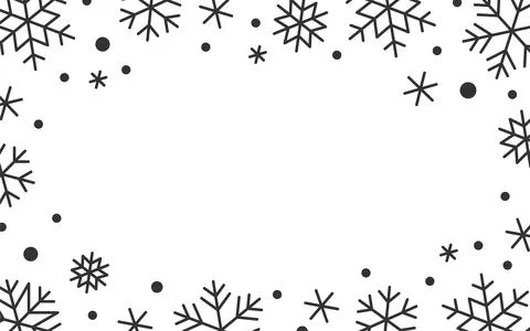 Snowflake winter line border frame Xmas card flyer Stock Illustration