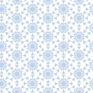 Snowflake winter seamless pattern. Vector illustration. Merry Christmas Stock Illustration