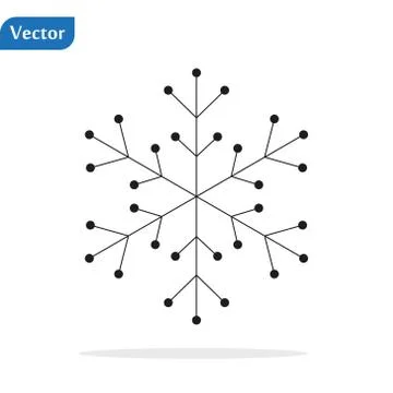 Snowflake winter set of black isolated nine icon silhouette on white backgrou Stock Illustration