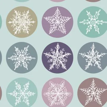 Snowflake winter set icon collection seamless pattern. Vector Stock Illustration