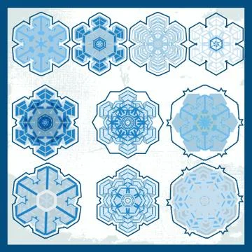 Snowflake winter set Stock Illustration