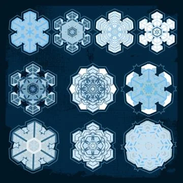 Snowflake winter set Stock Illustration