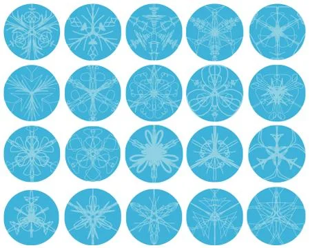 Snowflake winter set Stock Illustration