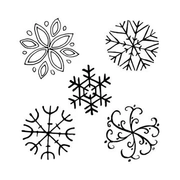 Snowflake winter set Stock Illustration