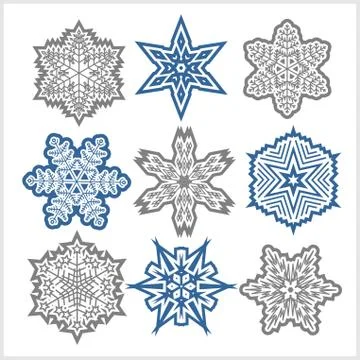 Snowflake winter set Stock Illustration