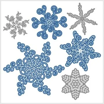 Snowflake winter set Stock Illustration