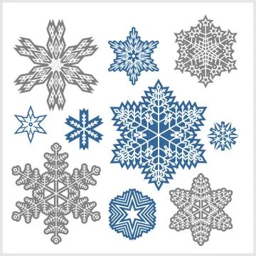 Snowflake winter set Stock Illustration