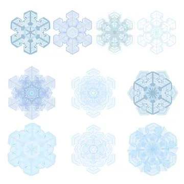 Snowflake winter set, vector Stock Illustration