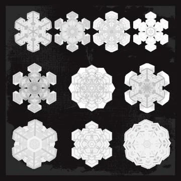 Snowflake winter set, vector Stock Illustration