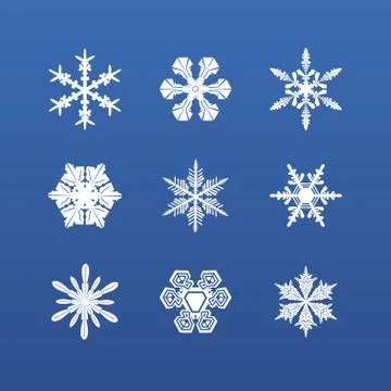 Snowflake winter set. Vector Illustrazione stock