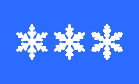 Snowflake winter set of white isolated icons silhouette on blue background Stock Illustration
