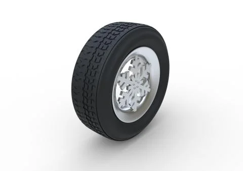 Snowflake Winter Tyre Stock-Illustration