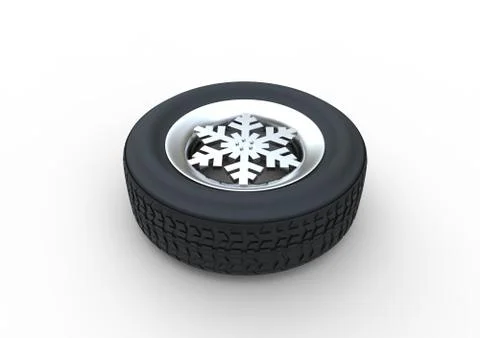 Snowflake Winter Tyre Stock-Illustration