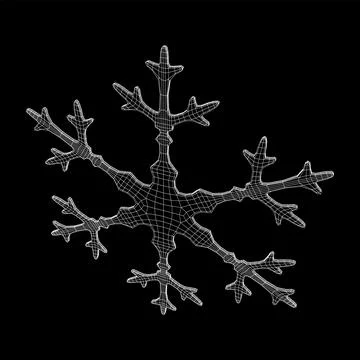 Snowflake Wireframe low poly mesh Illustrazione stock