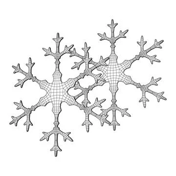 Snowflake Wireframe low poly mesh Stock Illustration