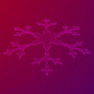 Snowflake Wireframe low poly mesh Illustrazione stock